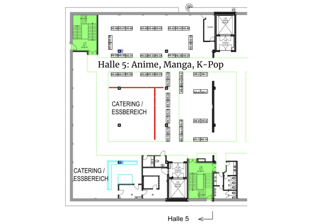 Hallenplan der Halle 5 der Münchner Buchmesse 2026 Manga, Anime und K-Pop
